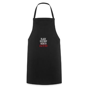 Black History Month 24/7/365 Black History Month - Cooking Apron - black - Front - AI Model Male 185 dark (185cm)