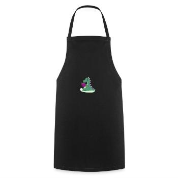 Mignon livre lisant Dinosaure - Tablier de cuisine - noir - Devant - AI Model Male 185 dark (185cm)