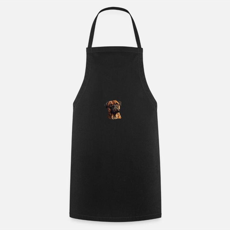 Mops Porträt - Kochschürze - Schwarz