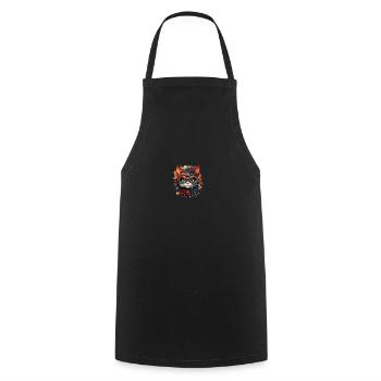 Cat Colorful with Glasses - Cooking Apron - black - Front - AI Model Male 185 dark (185cm)