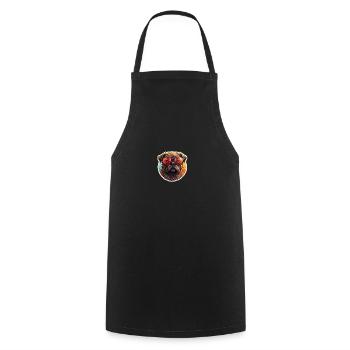Mops Retro Farben vintage mit Sonnenbrille - Kochschürze - Schwarz - Vorne - AI Model Male 185 dark (185cm)