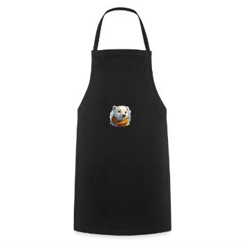 Ours polaire avec écharpe - Tablier de cuisine - noir - Devant - AI Model Male 185 dark (185cm)