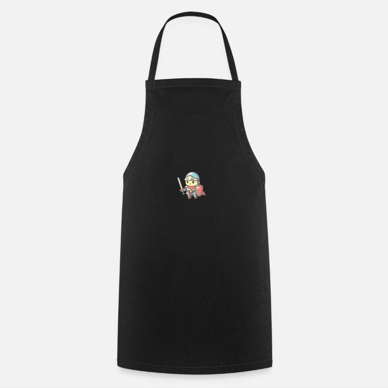 Chevalier courageux dans le style de la bande dessinée pour les enfants - Tablier de cuisine - noir