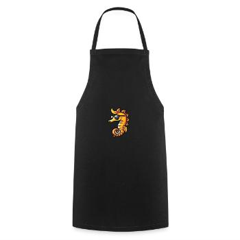 Seepferd Cool Tier - Kochschürze - Schwarz - Vorne - AI Model Male 185 dark (185cm)