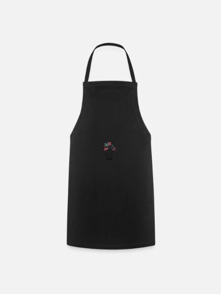 Blumen - Kochschürze - Schwarz