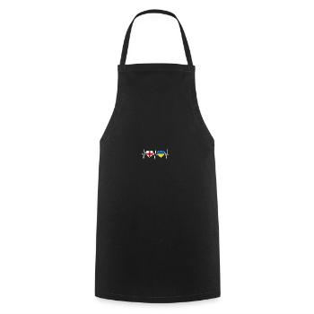 Drapeaux ukrainiens de l’Angleterre et de l’Ukraine - Tablier de cuisine - noir - Devant - AI Model Male 185 dark (185cm)