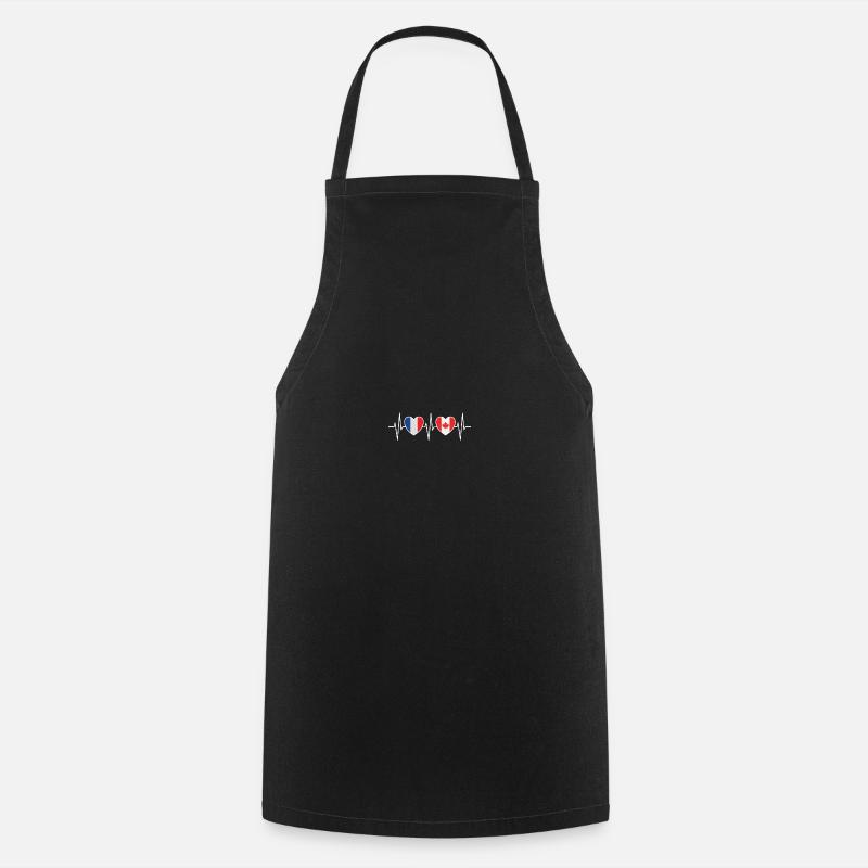 Drapeaux de la France et du Canada - Tablier de cuisine - noir