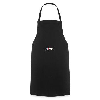 France et Chypre Drapeau chypriote Drapeaux - Tablier de cuisine - noir - Devant - AI Model Male 185 dark (185cm)