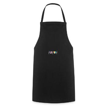 Drapeaux des États-Unis et de la Côte d’Ivoire - Tablier de cuisine - noir - Devant - AI Model Male 185 dark (185cm)