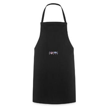 USA and Russia Russian flag flags - Cooking Apron - black - Front - AI Model Male 185 dark (185cm)