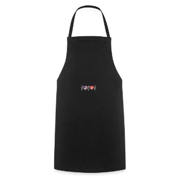 USA und Schweiz Schweizerische Fahne Flaggen - Kochschürze - Schwarz - Vorne - AI Model Male 185 dark (185cm)