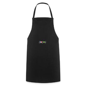 Drapeau de la France et de la Jamaïque - Tablier de cuisine - noir - Devant - AI Model Male 185 dark (185cm)