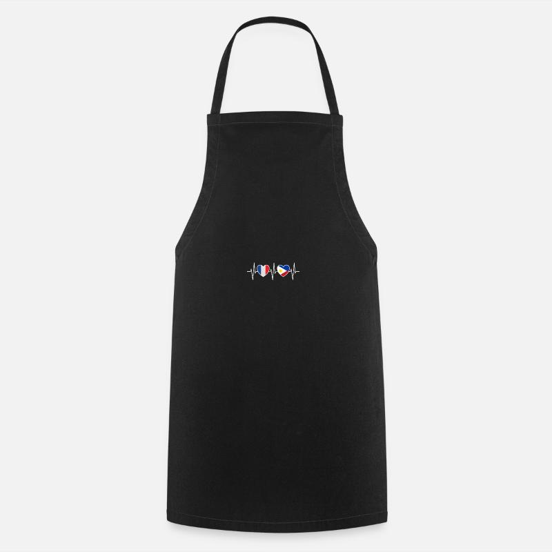 France et Philippines Drapeaux philippins - Tablier de cuisine - noir
