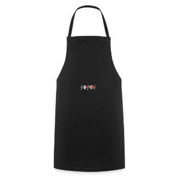 Drapeaux de la France et des Seychelles - Tablier de cuisine - noir - Devant - AI Model Male 185 dark (185cm)