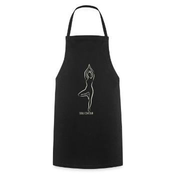 SOUL CONTOUR - Vrikshasana - Cooking Apron - black - Front - AI Model Male 185 dark (185cm)