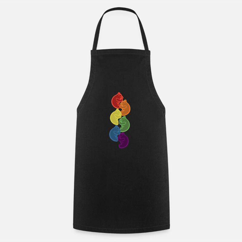 Sleeping Rainbow Bears Lgbt Gift Idea - Cooking Apron - black