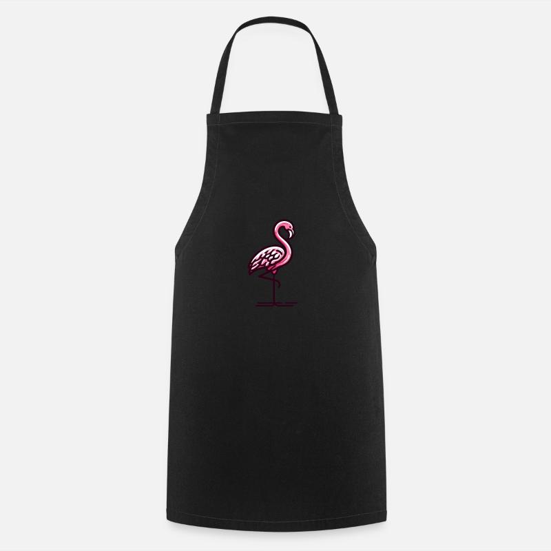 Flamingo - Kochschürze - Schwarz