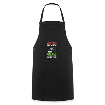 Santa Claus Fishing Christmas Party Christmas - Cooking Apron - black - Front - AI Model Male 185 dark (185cm)