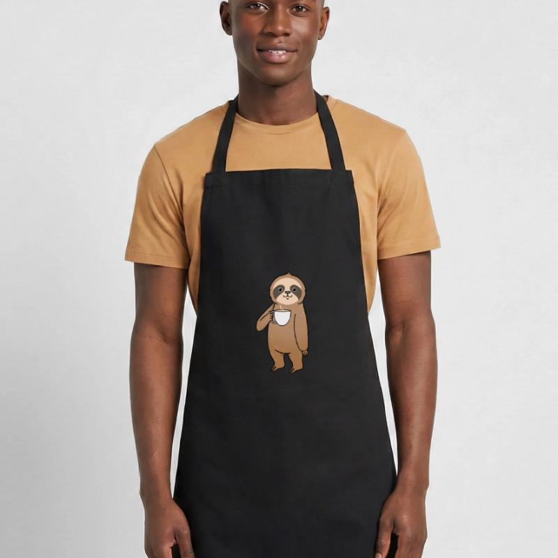Sloth drinks coffee Cooking Apron