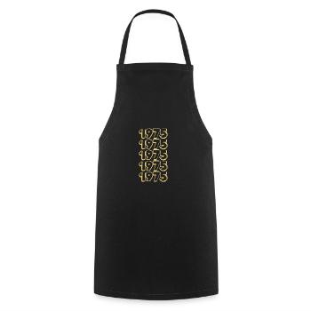Anniversaire 1975 - Tablier de cuisine - noir - Devant - AI Model Male 185 dark (185cm)