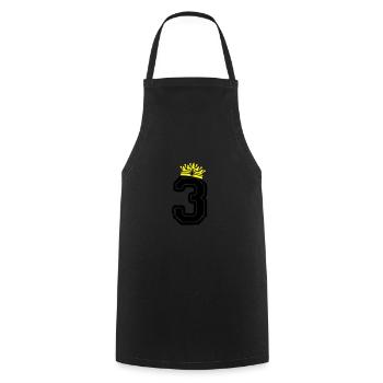 3 king - Kochschürze - Schwarz - Vorne - AI Model Male 185 dark (185cm)