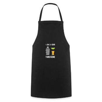 Tequila Threesome Witzig Alkohol Party Spruch - Kochschürze - Schwarz - Vorne - AI Model Male 185 dark (185cm)