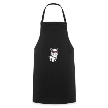 Alpaka Llama Cool Tier - Kochschürze - Schwarz - Vorne - AI Model Male 185 dark (185cm)