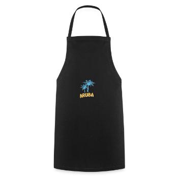Gift for Aruba - Cooking Apron - black - Front - AI Model Male 185 dark (185cm)