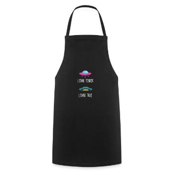 l'ovni tender l'ovni true - Tablier de cuisine - noir - Devant - AI Model Male 185 dark (185cm)