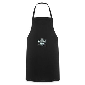 Julia as a girl - Cooking Apron - black - Front - AI Model Male 185 dark (185cm)