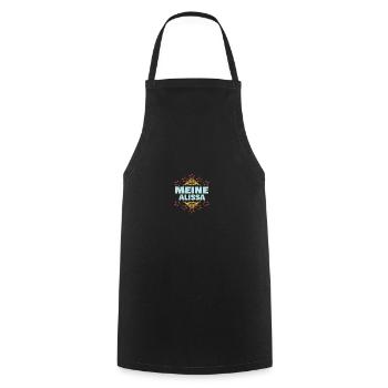 Alissa as a girl - Cooking Apron - black - Front - AI Model Male 185 dark (185cm)