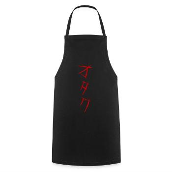 SCARY OTAKU オタク - Cooking Apron - black - Front - AI Model Male 185 dark (185cm)