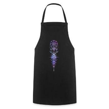 Helm of Awe Triskele Occult Viking Celts - Cooking Apron - black - Front - AI Model Male 185 dark (185cm)