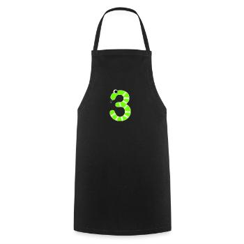 Zahl 3 Schlange Kinder - Kochschürze - Schwarz - Vorne - AI Model Male 185 dark (185cm)