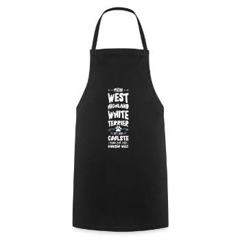 West Highland,White Terrier Dog Saying - Cooking Apron - black - Front - AI Model Male 185 dark (185cm)