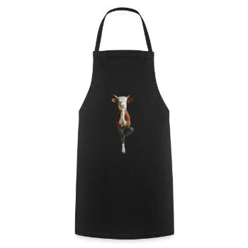 Kuh - Kochschürze - Schwarz - Vorne - AI Model Male 185 dark (185cm)