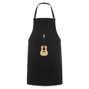 Gitarre - Kochschürze - Schwarz - Vorne - AI Model Male 185 dark (185cm)