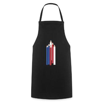 Drawer Us Flag Drawing - Kochschürze - Schwarz - Vorne - AI Model Male 185 dark (185cm)