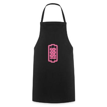 1986 - Cooking Apron - black - Front - AI Model Male 185 dark (185cm)