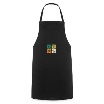 Cow Cattle Highland Cattle - Cooking Apron - black - Front - AI Model Male 185 dark (185cm)