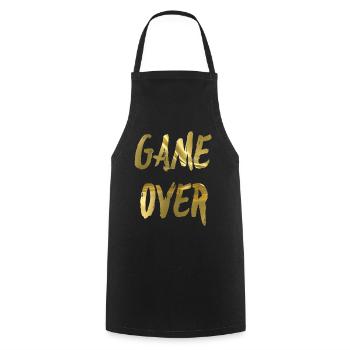 GAME OVER - Kochschürze - Schwarz - Vorne - AI Model Male 185 dark (185cm)