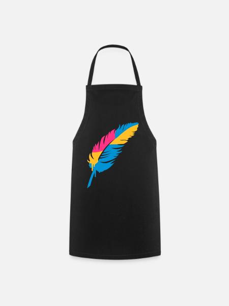 A colorful feather - Cooking Apron - black
