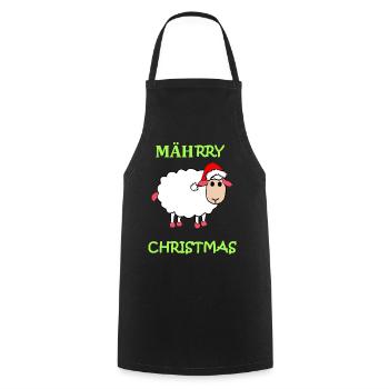 Weihnachten Schaf Merry Christmas Mäh Geschenk Fun - Kochschürze - Schwarz - Vorne - AI Model Male 185 dark (185cm)