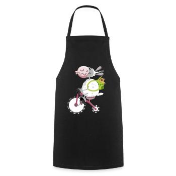 Cute sheep with bike - Cooking Apron - black - Front - AI Model Male 185 dark (185cm)