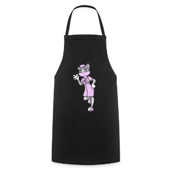 Cat nurse medicine hospital female doctor - Cooking Apron - black - Front - AI Model Male 185 dark (185cm)