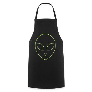 Alien head symbol abstract minimalistic - Cooking Apron - black - Front - AI Model Male 185 dark (185cm)