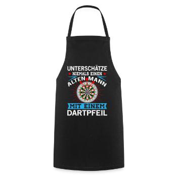 Dart Darts Bullseye Dartspieler Dartboard Geschenk - Kochschürze - Schwarz - Vorne - AI Model Male 185 dark (185cm)
