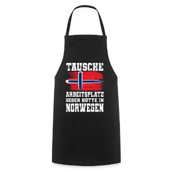 Tausche Arbeitsplatz Gegen Hütte In Norwegen - Kochschürze - Schwarz - Vorne - AI Model Male 185 dark (185cm)