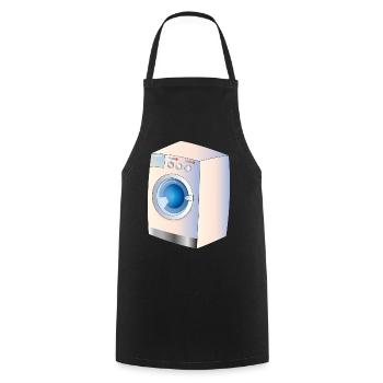 Machine à laver dans le style BD pour des idées fraîches - Tablier de cuisine - noir - Devant - AI Model Male 185 dark (185cm)
