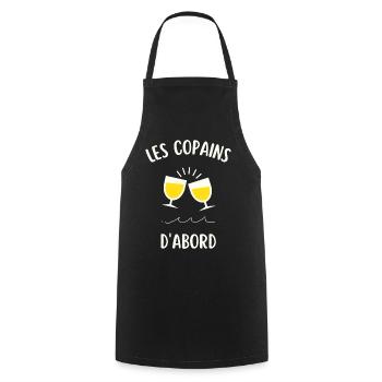 Les copains d'abord - Tablier de cuisine - noir - Devant - AI Model Male 185 dark (185cm)